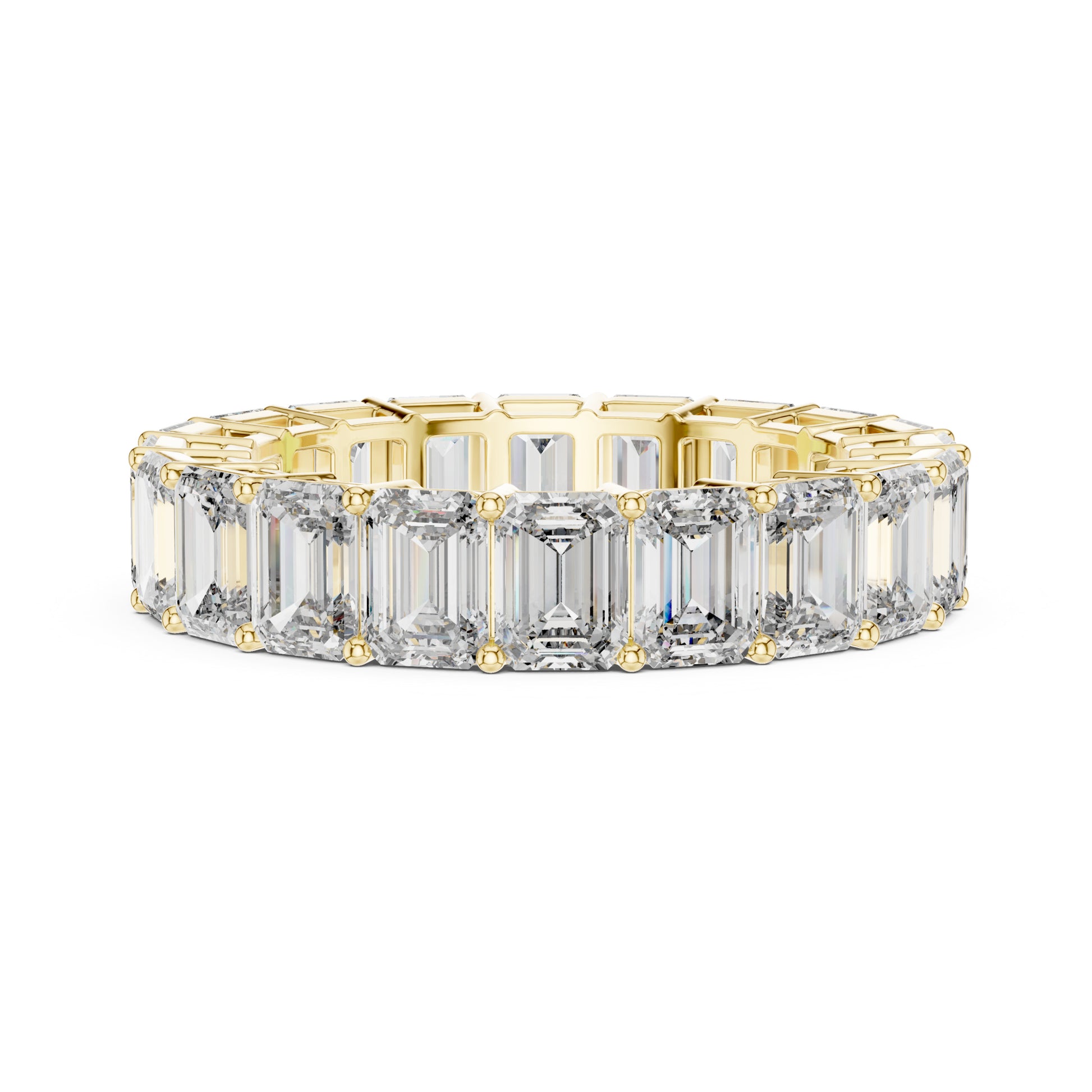 Aurora 6 Carat Emerald Lab Grown Diamond Collet Eternity Ring
