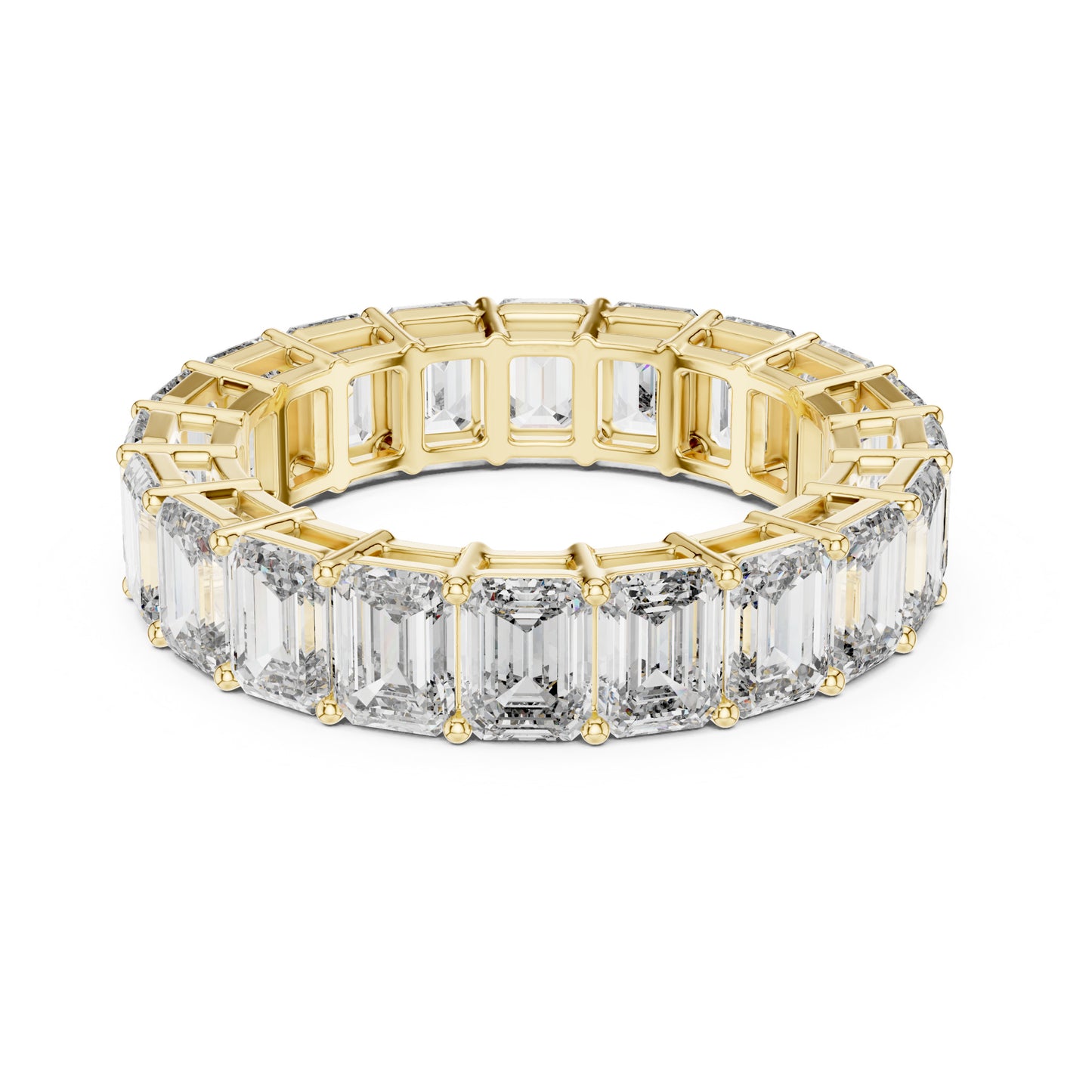 Aurora 6 Carat Emerald Lab Grown Diamond Collet Eternity Ring