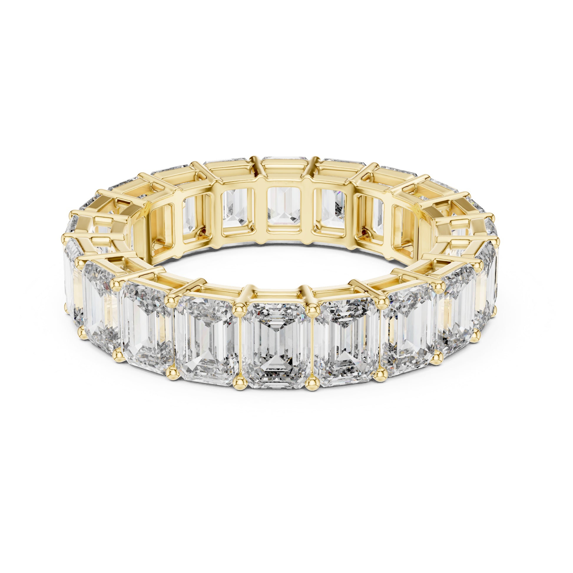 Aurora 6 Carat Emerald Lab Grown Diamond Collet Eternity Ring