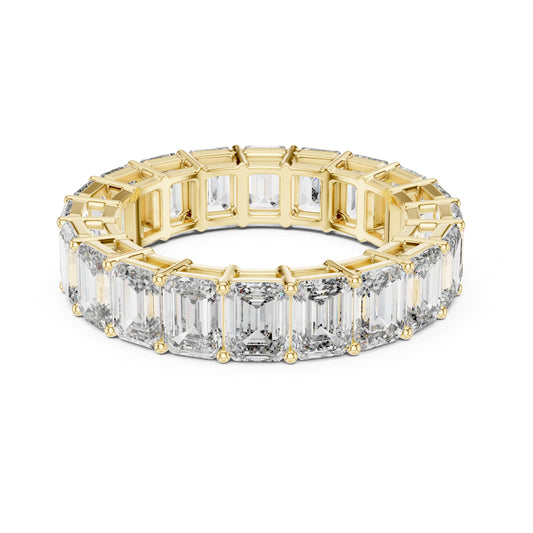 Aurora 6 Carat Emerald Lab Grown Diamond Collet Eternity Ring
