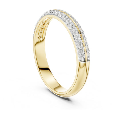 Aurora 0.33ct Round Lab Grown Diamond Domed Wedding Band