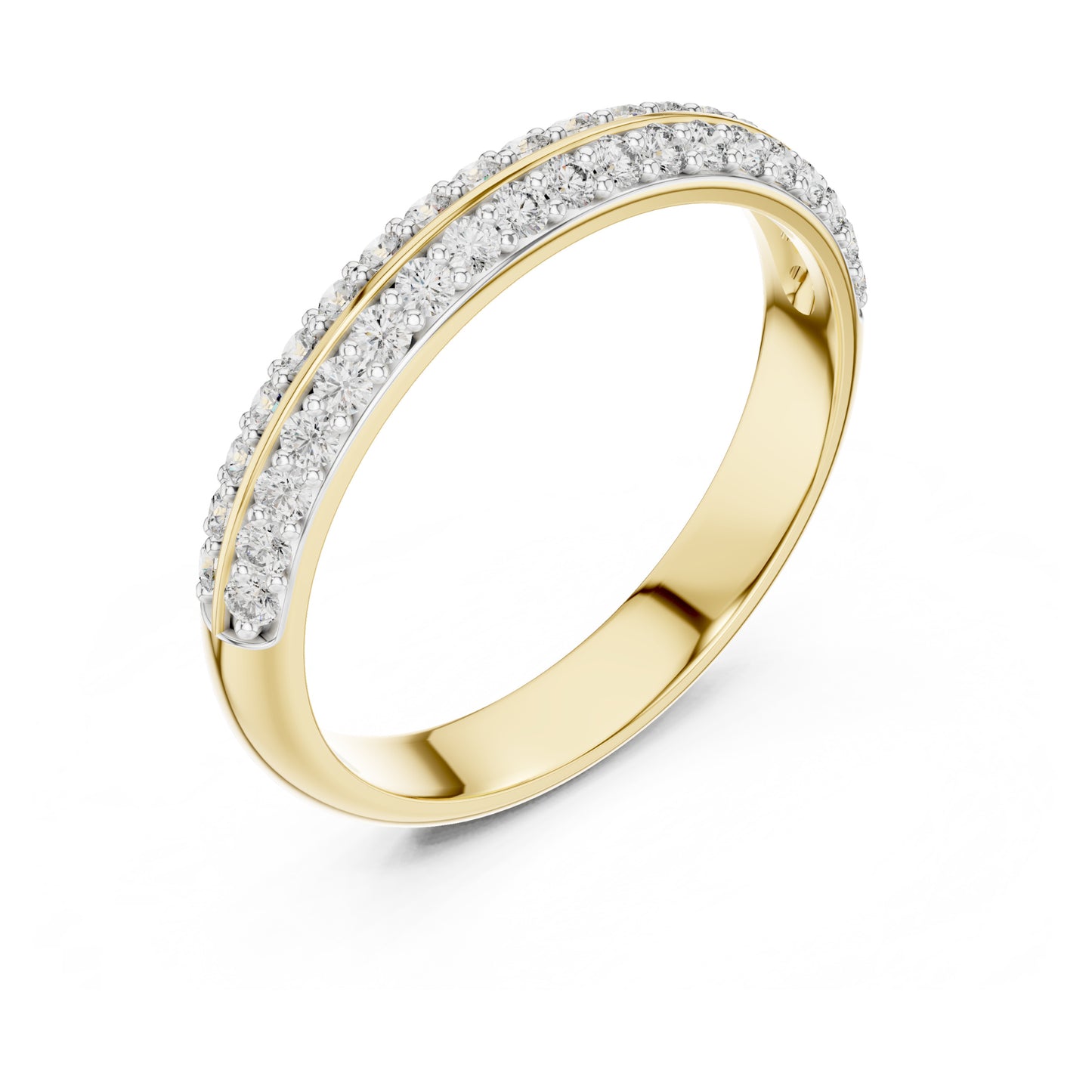 Aurora 0.33ct Round Lab Grown Diamond Domed Wedding Band