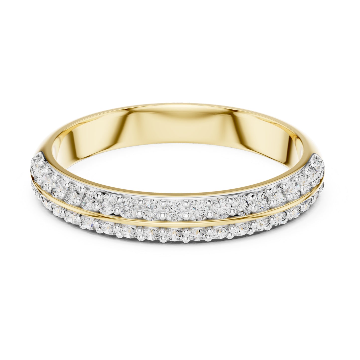 Aurora 0.33ct Round Lab Grown Diamond Domed Wedding Band