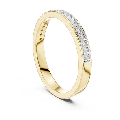 Aurora Round Lab Grown Diamond Pave Half Eternity Ring