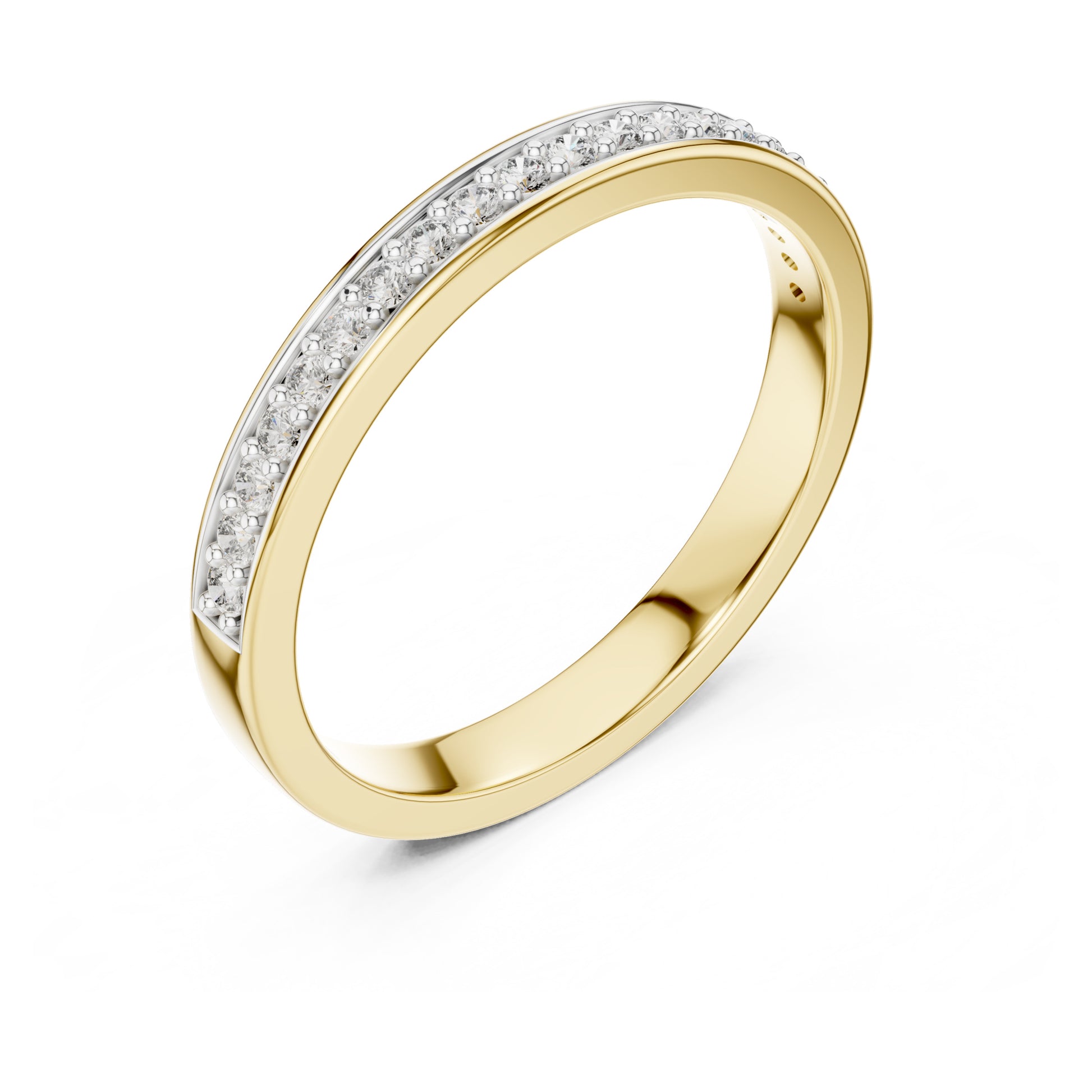 Aurora Round Lab Grown Diamond Pave Half Eternity Ring