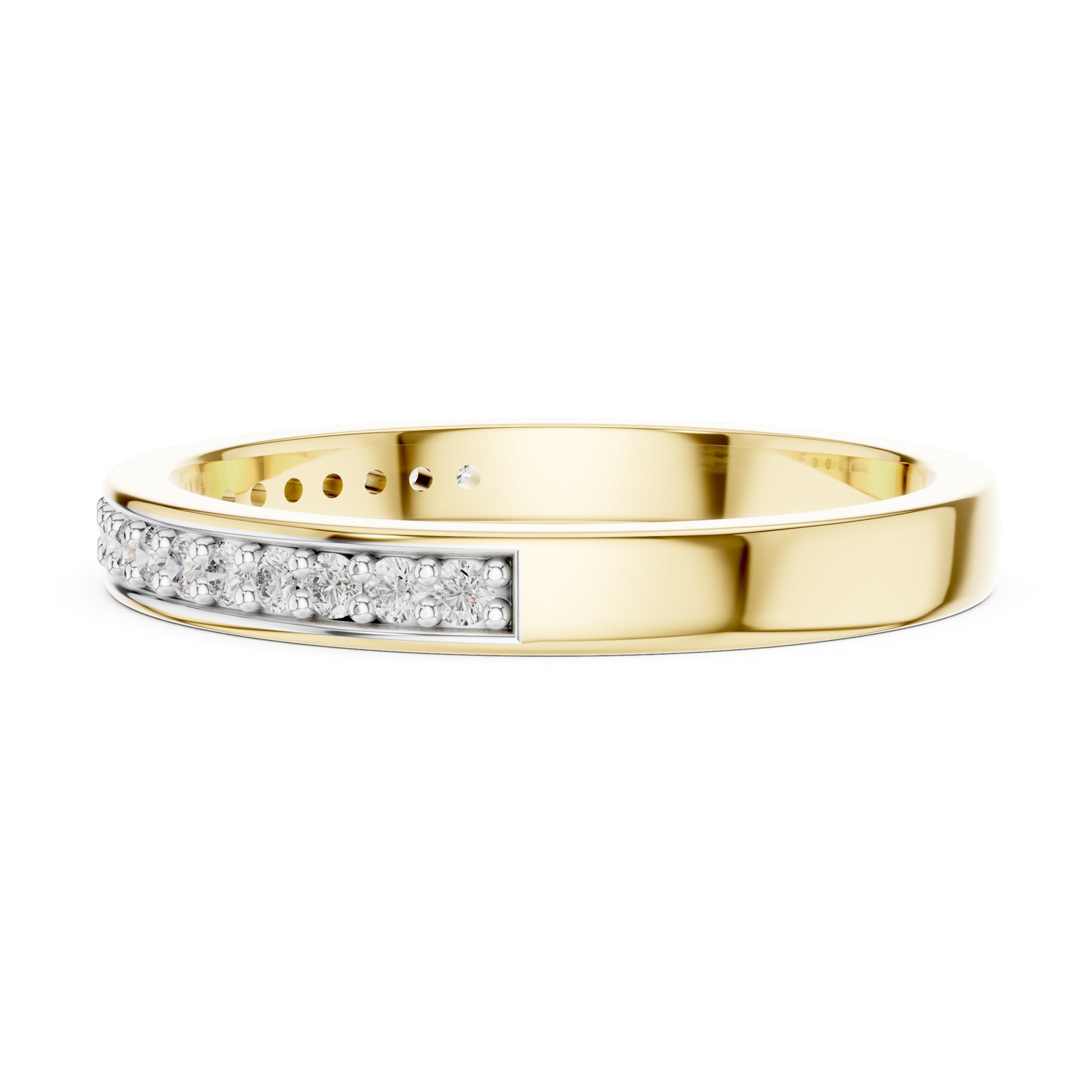 Aurora Round Lab Grown Diamond Pave Half Eternity Ring