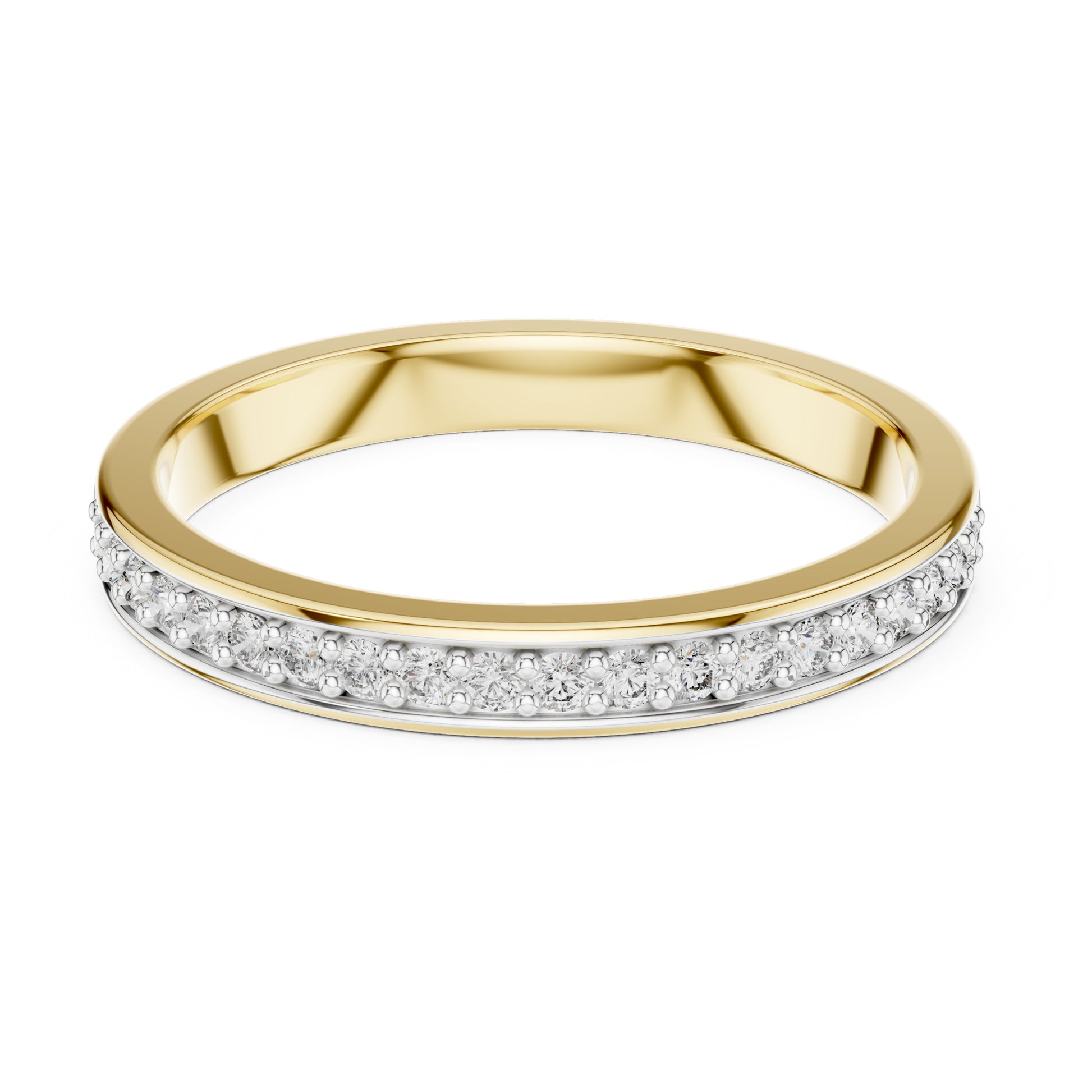 Aurora Round Lab Grown Diamond Pave Half Eternity Ring