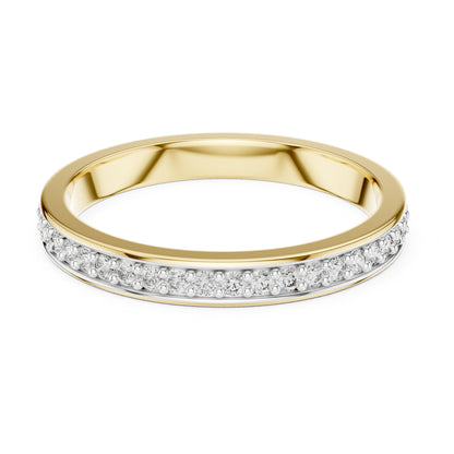 Aurora Round Lab Grown Diamond Pave Half Eternity Ring