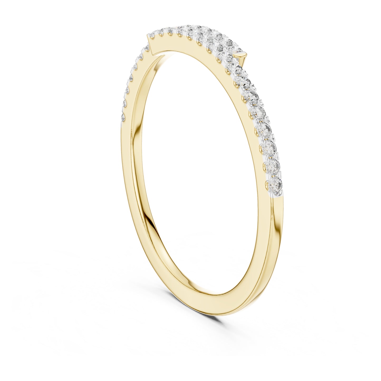 Aurora Round Lab Grown Diamond Double Row Half Eternity Ring