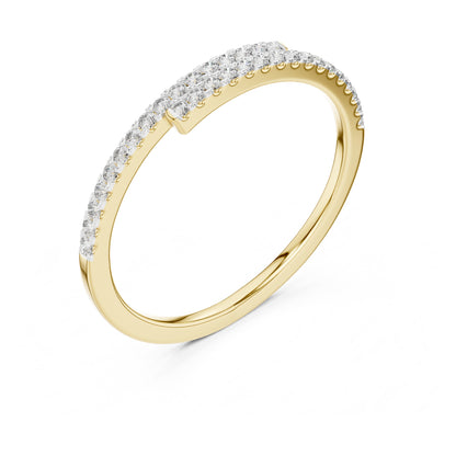 Aurora Round Lab Grown Diamond Double Row Half Eternity Ring