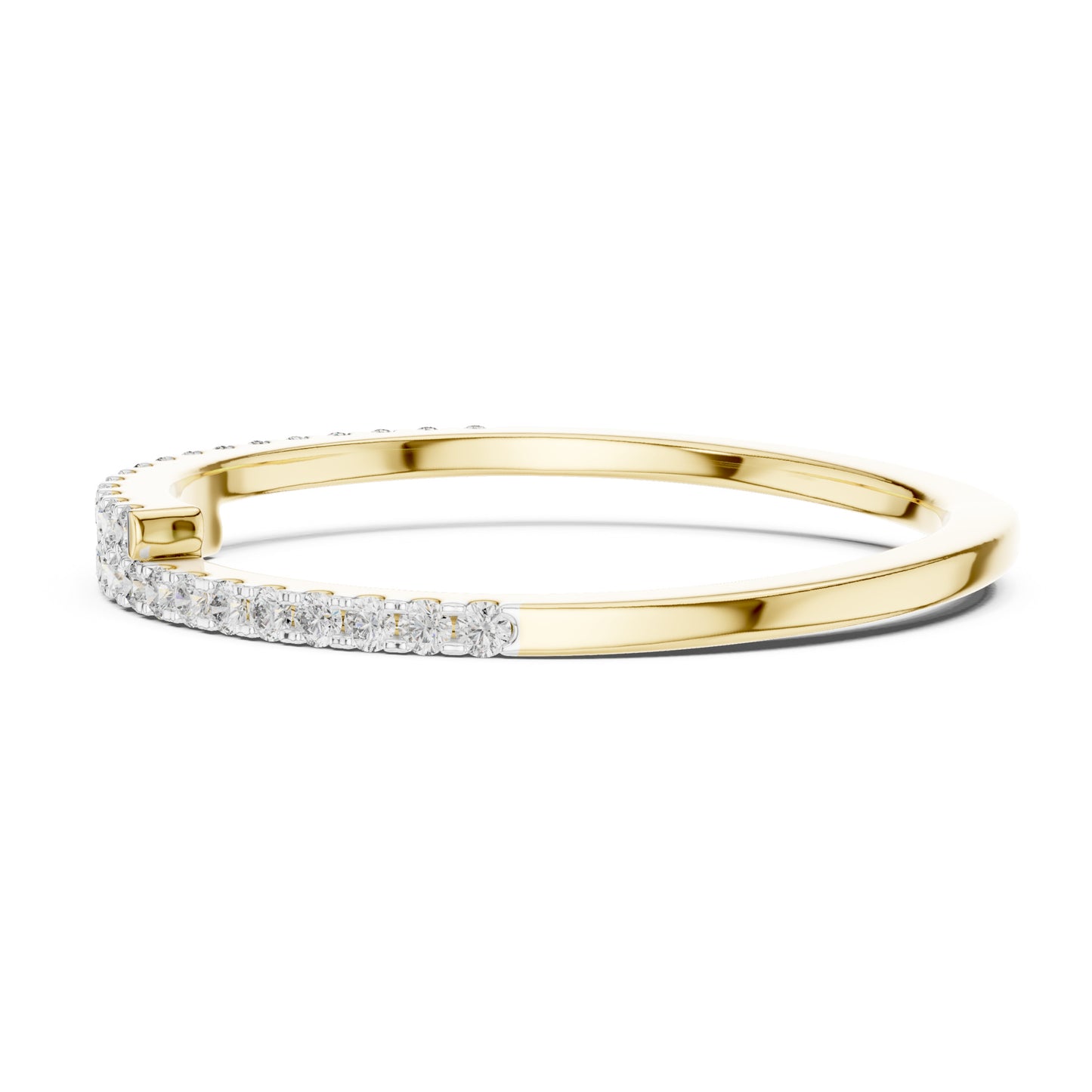 Aurora Round Lab Grown Diamond Double Row Half Eternity Ring