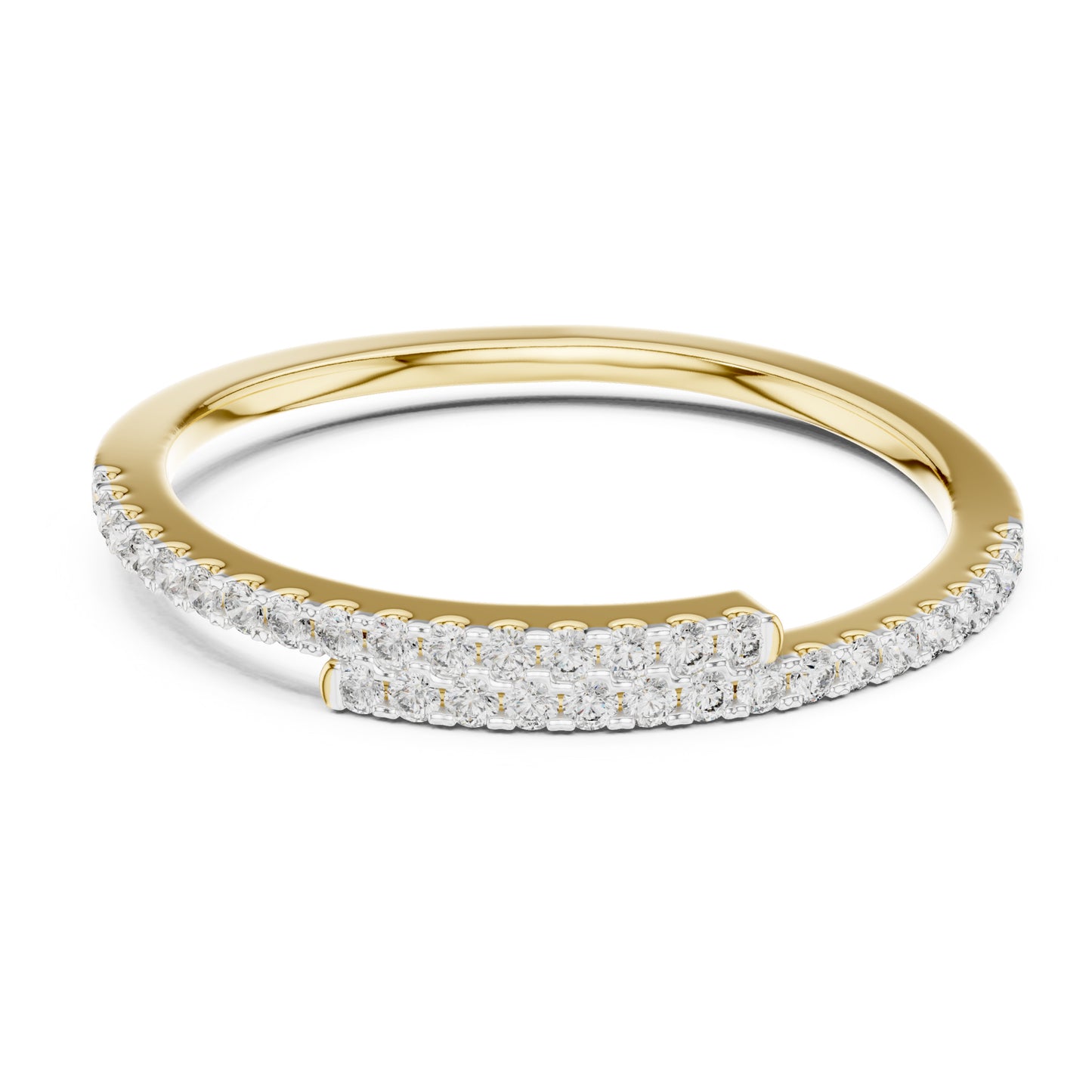 Aurora Round Lab Grown Diamond Double Row Half Eternity Ring