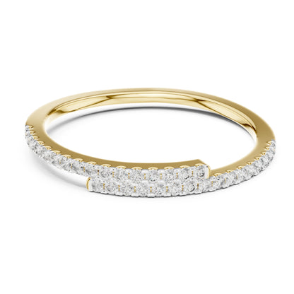 Aurora Round Lab Grown Diamond Double Row Half Eternity Ring