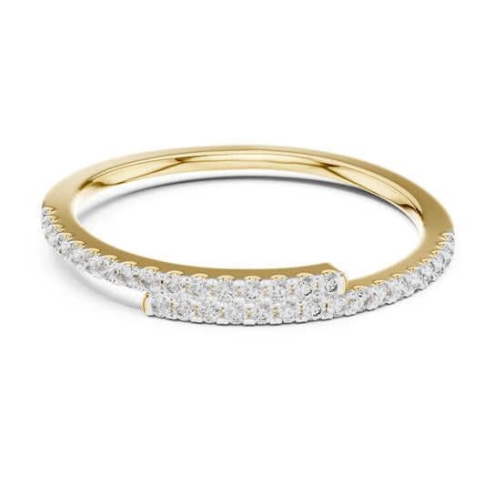 Aurora Round Lab Grown Diamond Double Row Half Eternity Ring