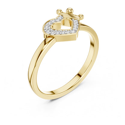 Amara Round Lab Grown Diamond Pave Heart Ring