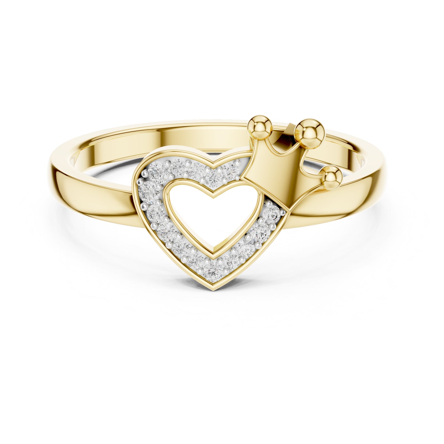 Amara Round Lab Grown Diamond Pave Heart Ring