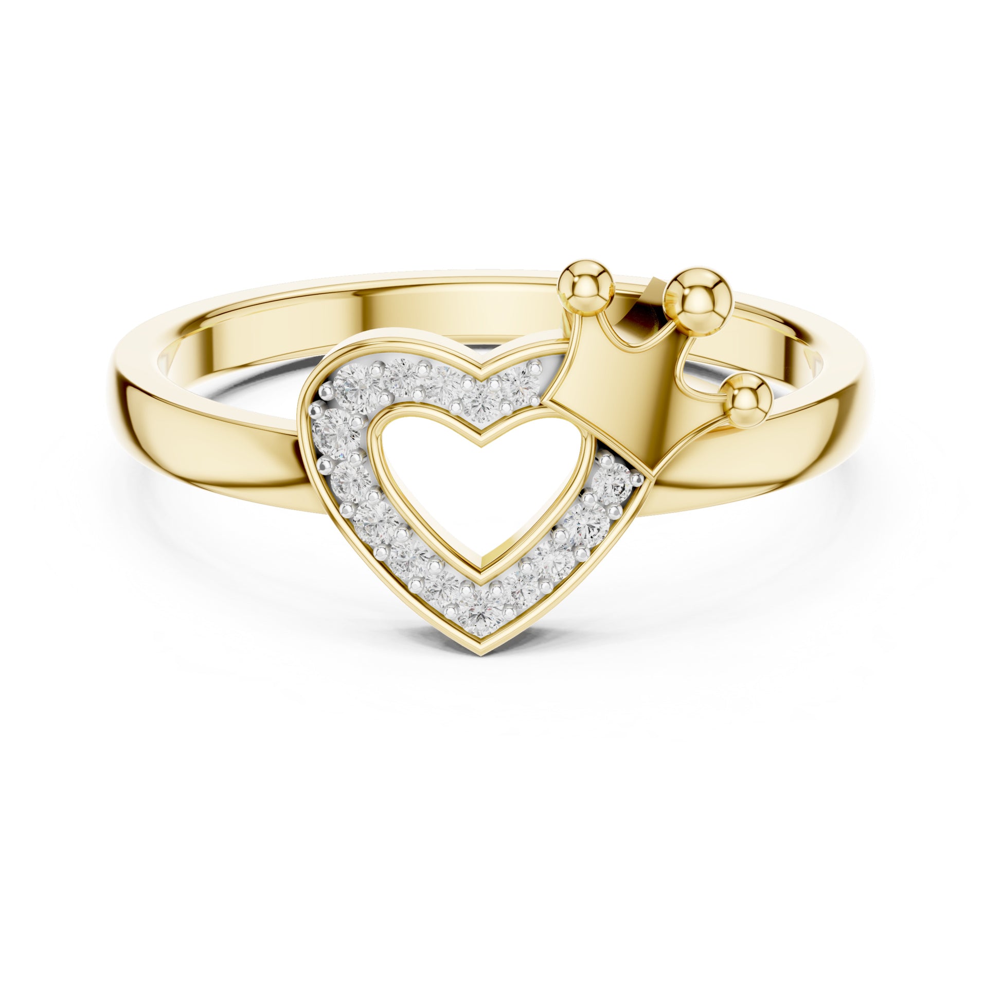 Amara Round Lab Grown Diamond Pave Heart Ring