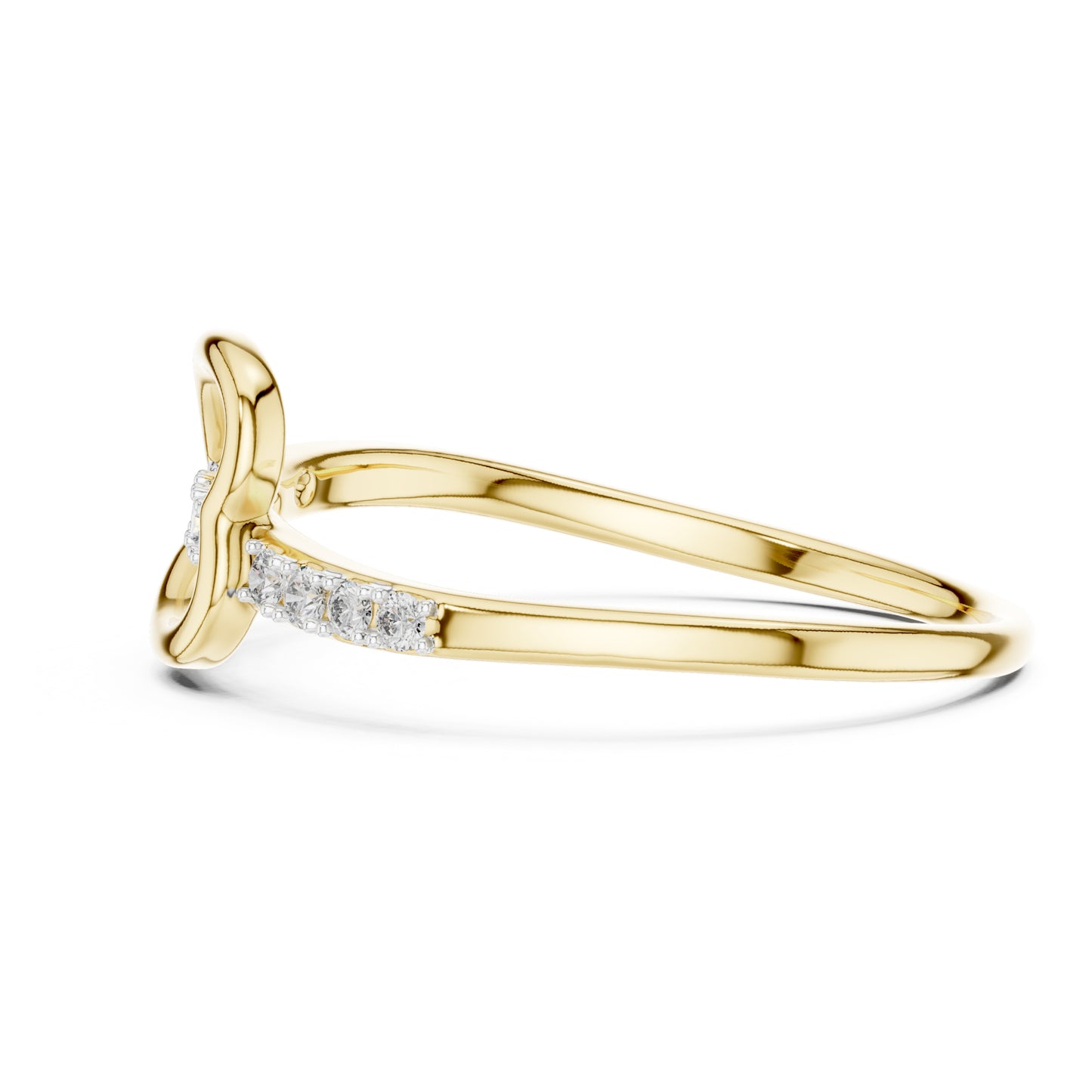 Livia Round Lab Grown Diamond Pave Crossover Ring