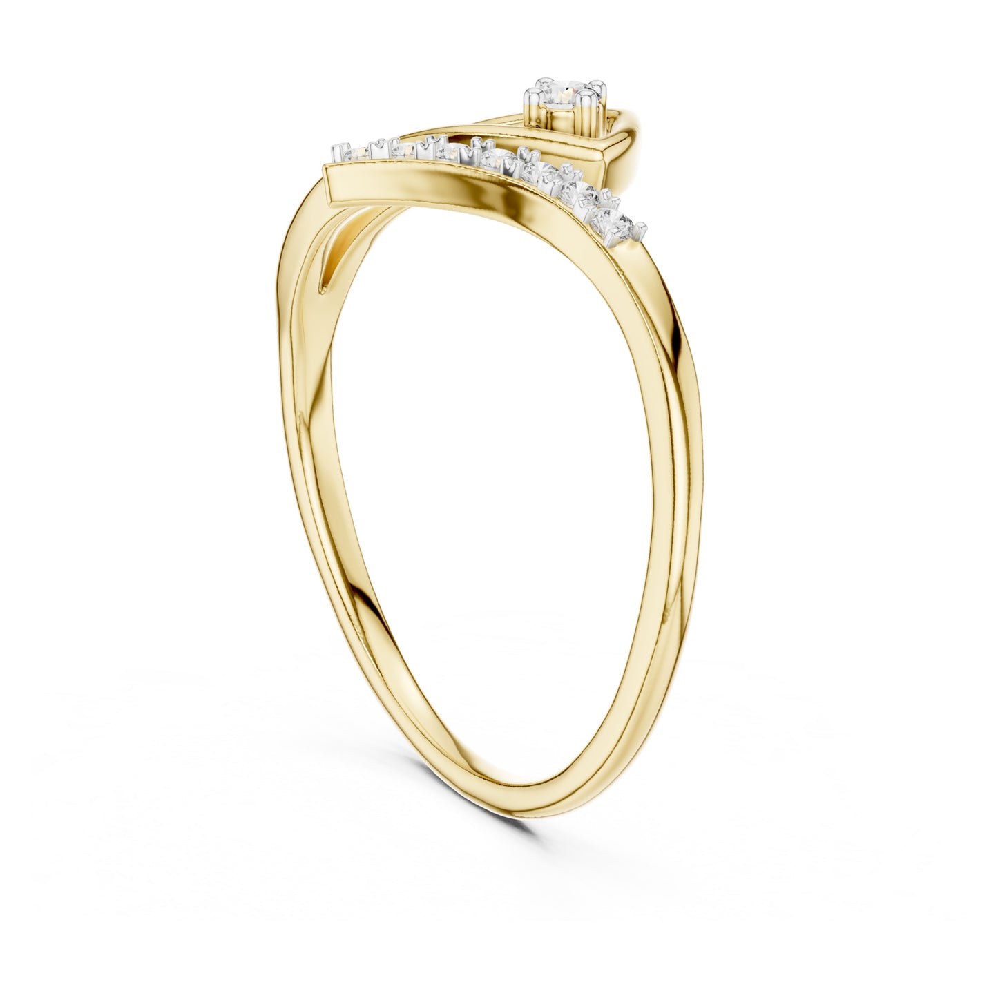 Flora Round Lab Grown Diamond Floral Open Ring