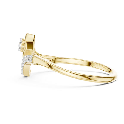 Flora Round Lab Grown Diamond Floral Open Ring