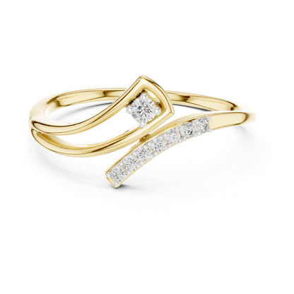 Flora Round Lab Grown Diamond Floral Open Ring