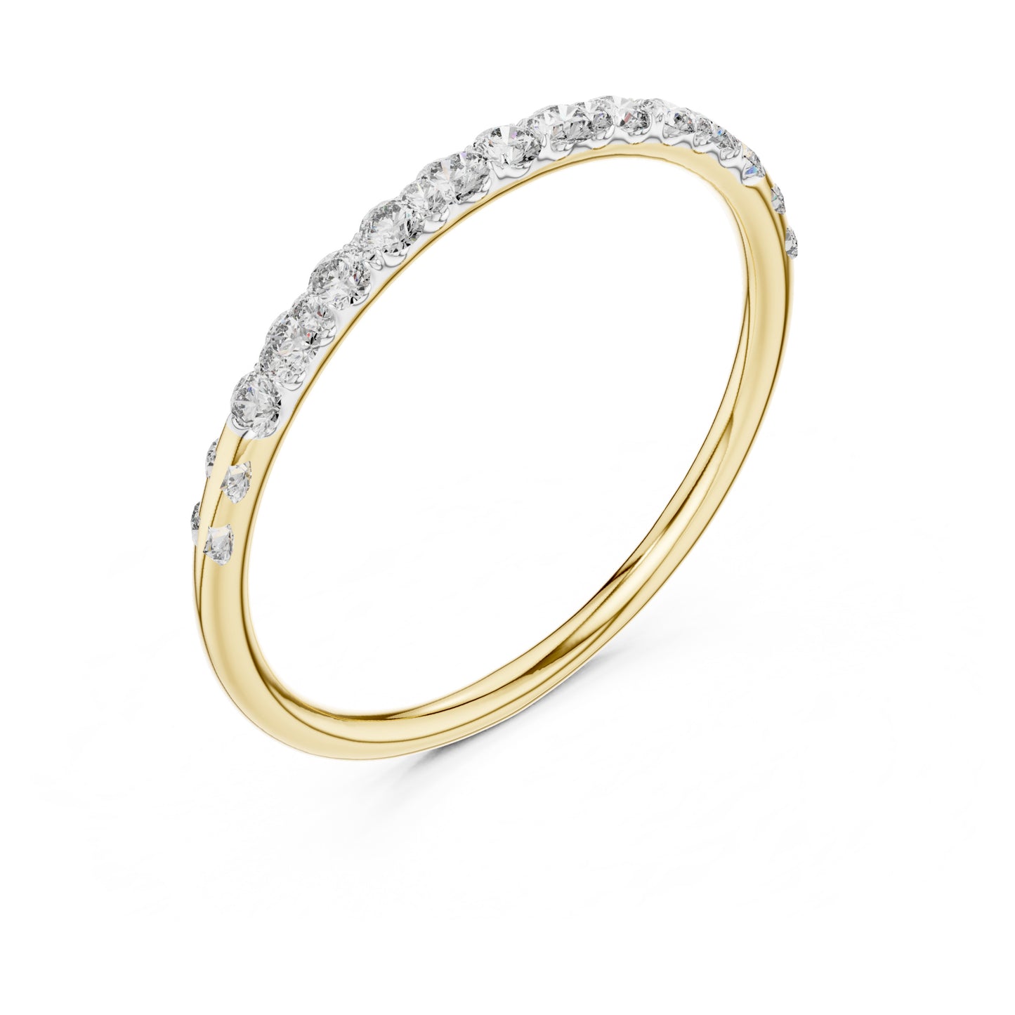 Aurora Round Lab Grown Diamond Slim Half Eternity Ring