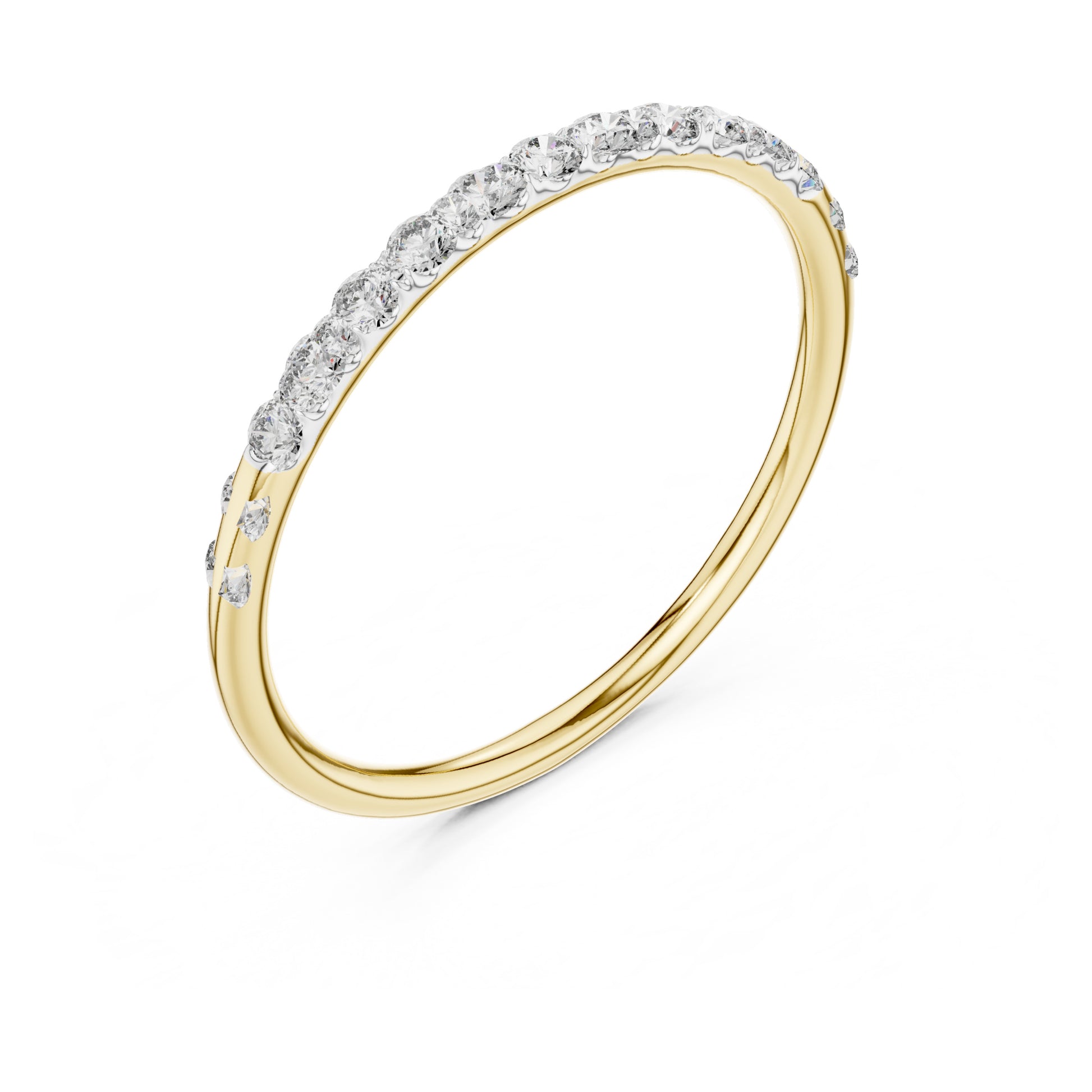 Aurora Round Lab Grown Diamond Slim Half Eternity Ring