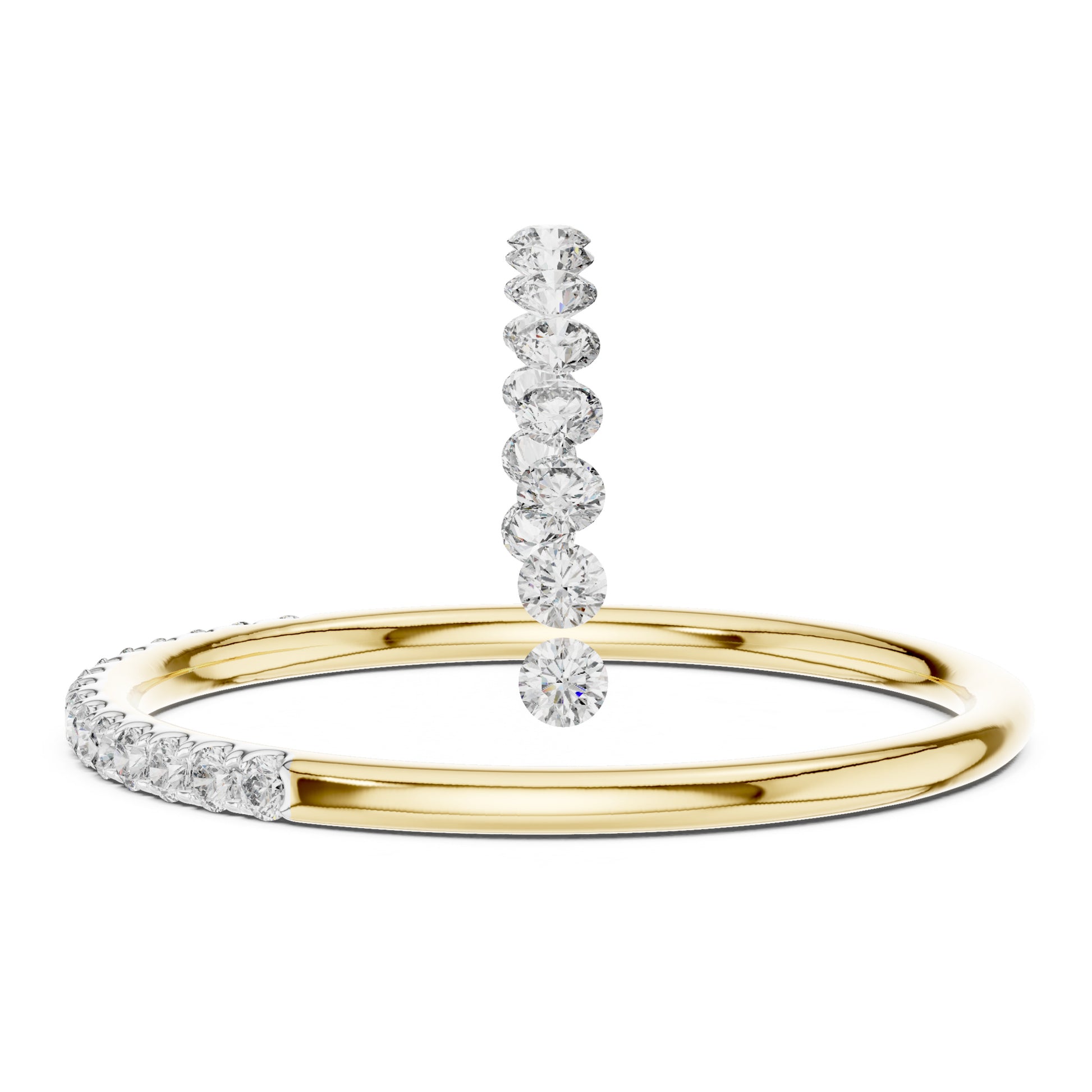 Aurora Round Lab Grown Diamond Slim Half Eternity Ring