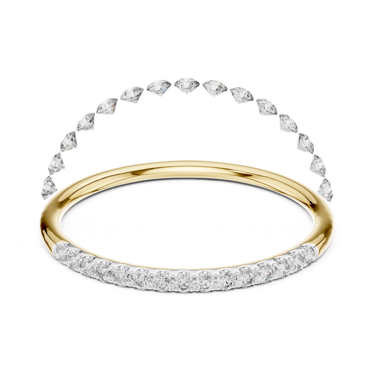 Aurora Round Lab Grown Diamond Slim Half Eternity Ring