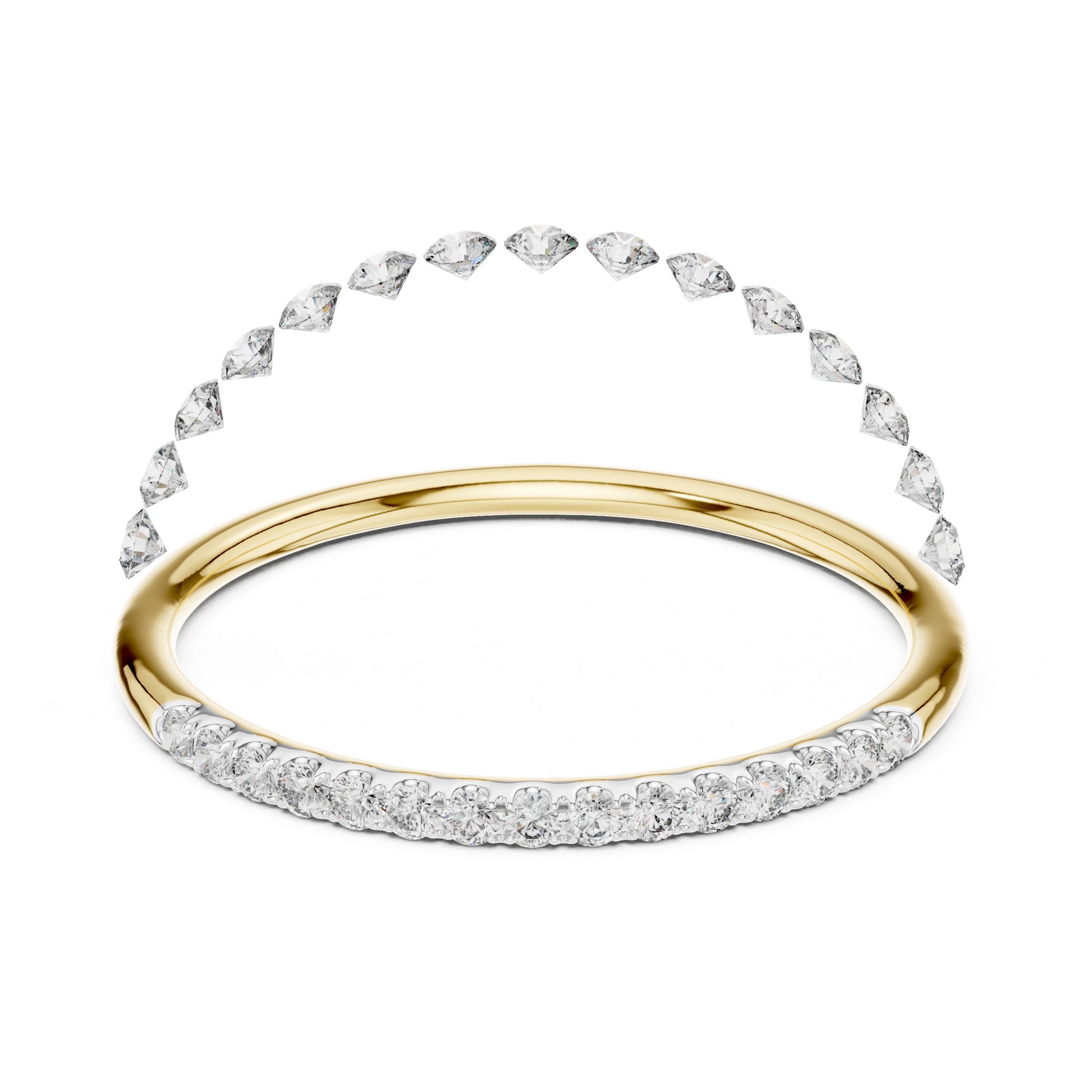 Aurora Round Lab Grown Diamond Slim Half Eternity Ring