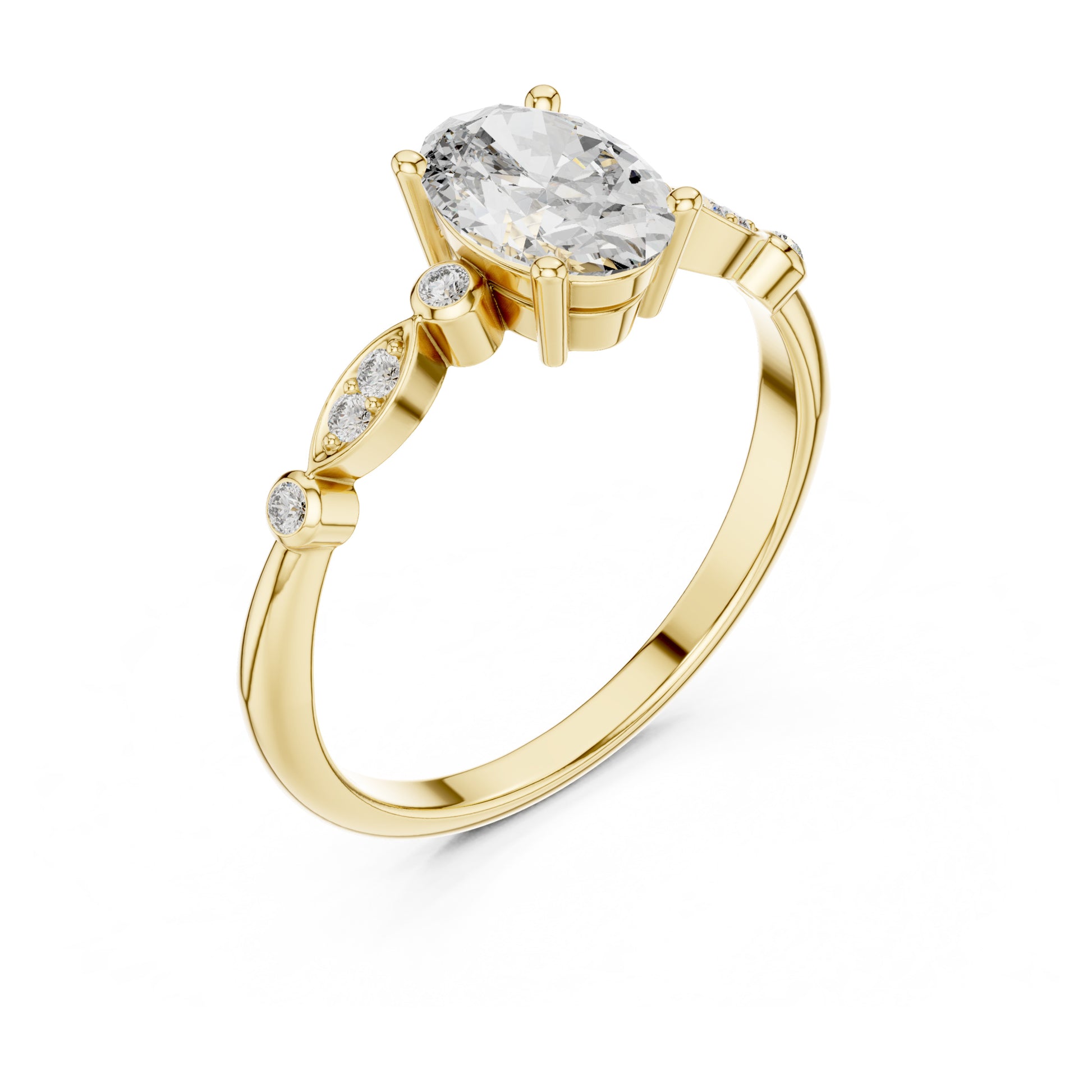 Sienna 1 Carat Oval Lab Grown Diamond Bezel Engagement Ring