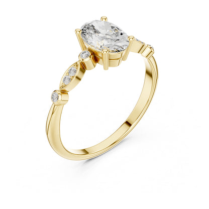 Sienna 1 Carat Oval Lab Grown Diamond Bezel Engagement Ring