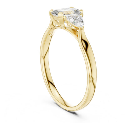 Vera 2 Carat Emerald Lab Grown Diamond Collet Three Stone Ring