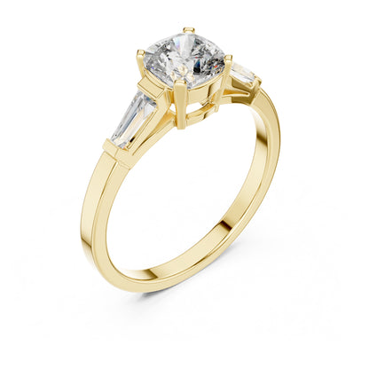 Vera 2 Carat Cushion Lab Grown Diamond Three Stone Ring