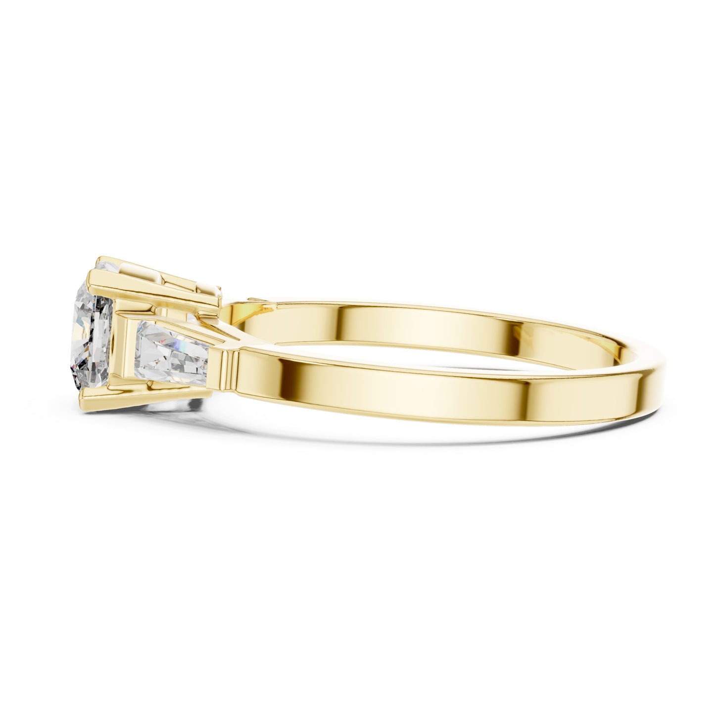 Vera 2 Carat Cushion Lab Grown Diamond Three Stone Ring