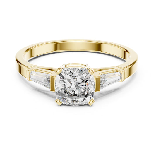 Vera 2 Carat Cushion Lab Grown Diamond Three Stone Ring