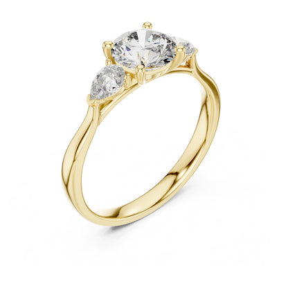 Sienna 1.5 Carat Round Lab Grown Diamond Three Stone Ring