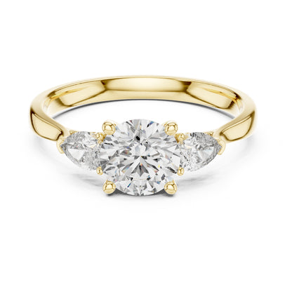 Sienna 1.5 Carat Round Lab Grown Diamond Three Stone Ring