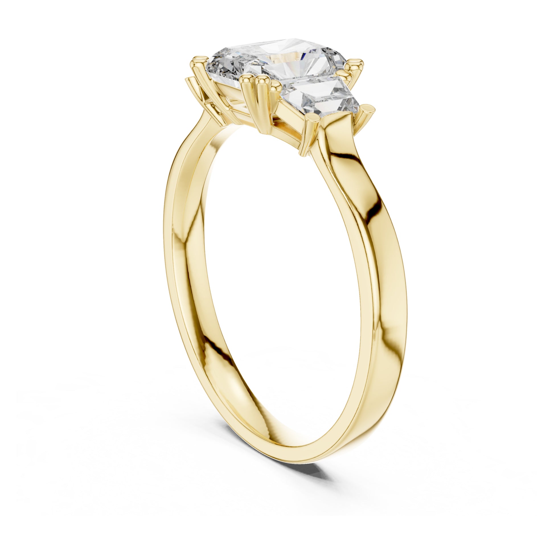 Vera Round Coloured Stone Three Stone Ring