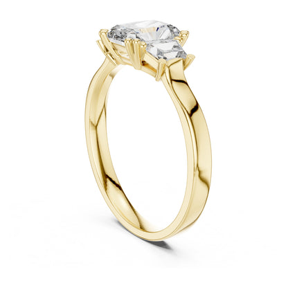 Vera Round Coloured Stone Three Stone Ring