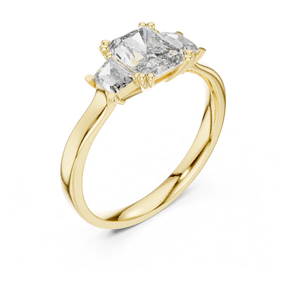 Vera Round Coloured Stone Three Stone Ring