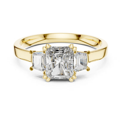 Vera Round Coloured Stone Three Stone Ring