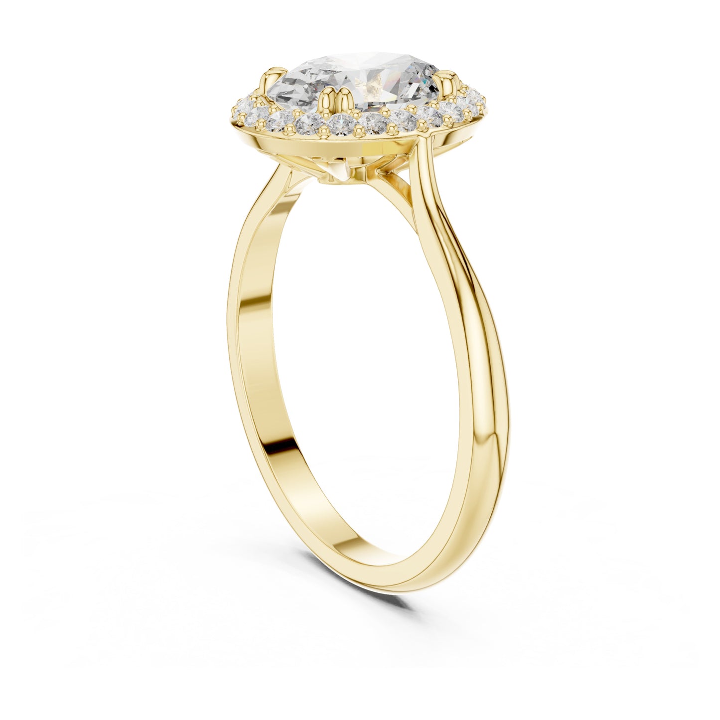 Celeste 1.5 Carat Oval Lab Grown Diamond Claw Halo Ring