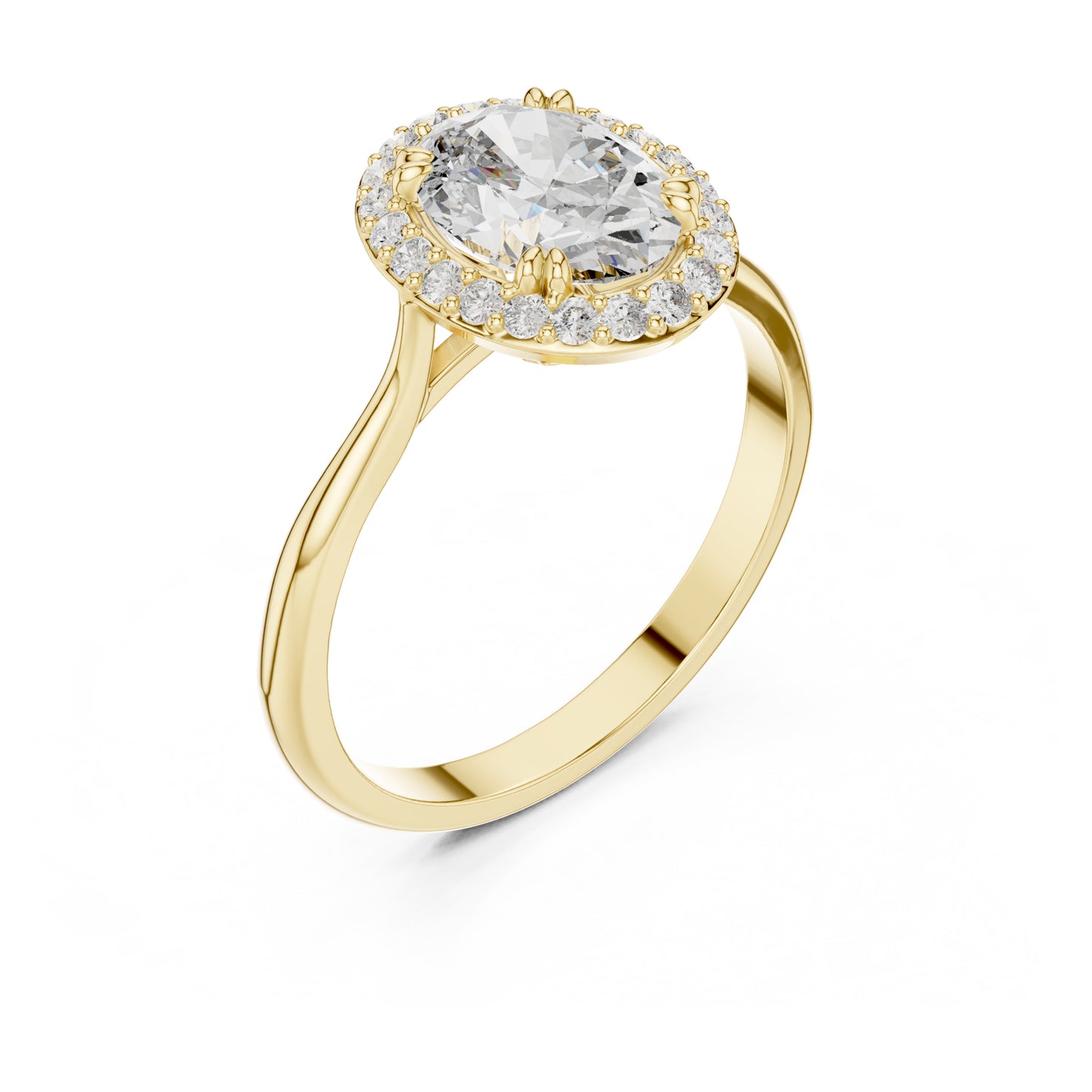 Celeste 1.5 Carat Oval Lab Grown Diamond Claw Halo Ring