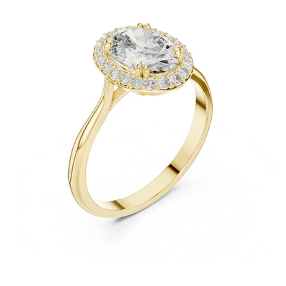 Celeste 1.5 Carat Oval Lab Grown Diamond Claw Halo Ring