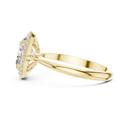 Celeste 1.5 Carat Oval Lab Grown Diamond Claw Halo Ring