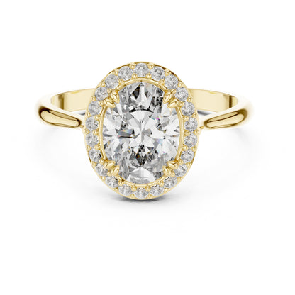 Celeste 1.5 Carat Oval Lab Grown Diamond Claw Halo Ring