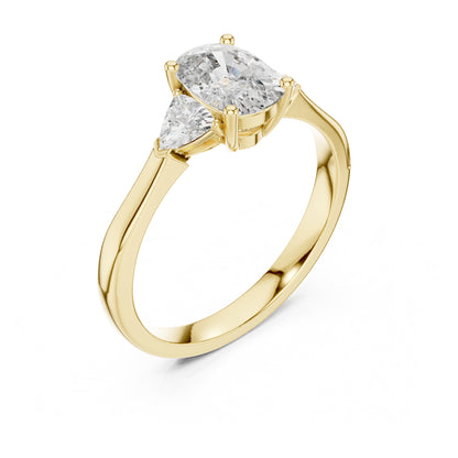 Sienna 1 Carat Cushion Lab Grown Diamond Three Stone Ring