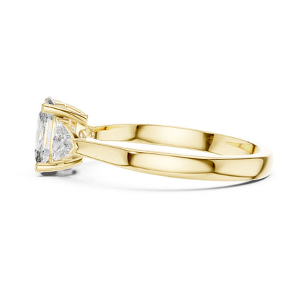 Sienna 1 Carat Cushion Lab Grown Diamond Three Stone Ring