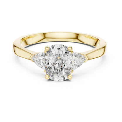 Sienna 1 Carat Cushion Lab Grown Diamond Three Stone Ring